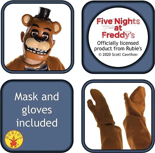 Vista 2 de Disfraz para niños Rubie's, Five Nights at Freddy's, disfraz de Freddy, L, Multicolor