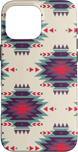 Vista 19 de Funda única con diseño azteca navajo rojo turquesa occidental para iPhone 17