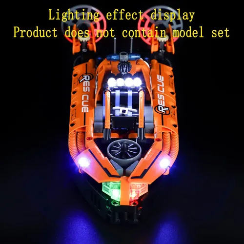 Vista 5 de GEAMENT Kit de luz LED compatible con Lego Rescue Hovercraft - Juego de iluminación para modelo de construcción Technic 42120