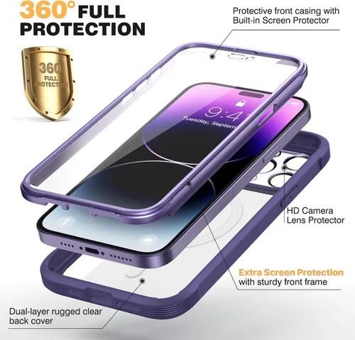 Vista 664 de DIACLARA - Funda transparente compatible con iPhone XR 6.1 pulgadas 2018