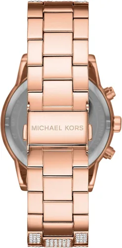 Vista 2 de Michael Kors Ritz Reloj de acero inoxidable, Brillantina de oro rosa41 mm.