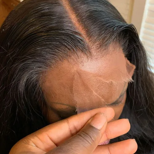 Vista 42 de BEEOS - Peluca frontal encaje HD 13x6 ondas corporales densidad 180% cabello humano nudos decolorados 18 pulgadas