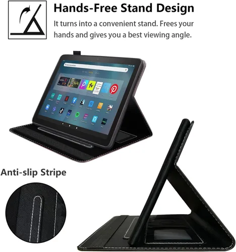 Vista 4 de Funda para tableta Amazon Fire Max 11 (11 pulgadas, 13ª generación, versión 2023) con ranura para tarjetas y apagado y encendido automático, funda