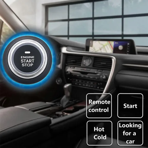 Vista 2 de Arrancador de control remoto con control de bloqueo/desbloqueo de rango de 164 pies universal para automóviles de 12 V arranque de motor de entrada
