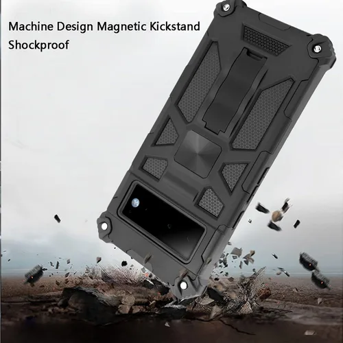 Vista 5 de Funda compatible con Google Pixel 6 PRO, funda para Google Pixel6 PRO, Hybid con soporte magnético a prueba de golpes, grado militar, funda