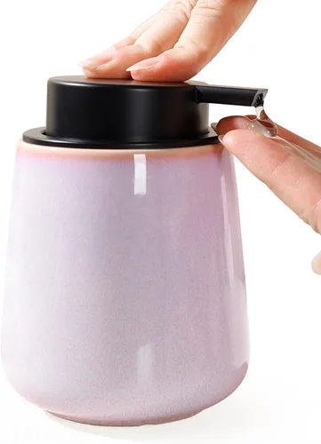 Vista 18 de INGOFIN Dispensador de Jabón de Cerámica Espumoso - Dispensador de Jabón de Mano de 12oz de Espuma para Baño, Dispensador de Platos Moderno