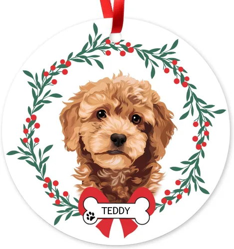 Vista 26 de Adorno de Navidad personalizado de Beagle, adorno personalizado con nombre de mascota, regalos para los amantes de los perros Beagle, decoración