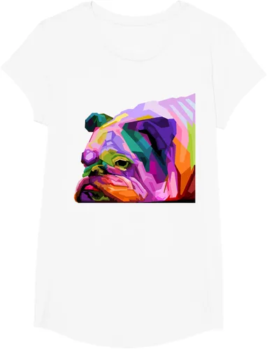 Vista 69 de Camiseta de retrato pop artístico de bulldog británico inglés para dueños de perros, Negro, S