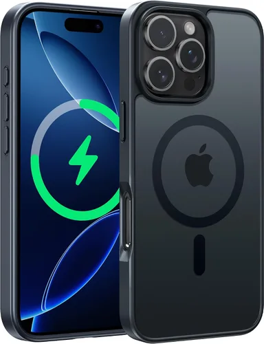 Vista 75 de FNTCASE - Funda para iPhone 16 Pro: magnética, mate, translúcida, de grado militar, protectora contra caídas, resistente, fina, duradera y a prueba
