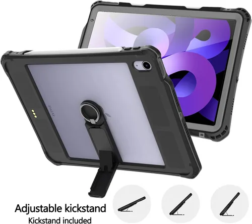 Vista 5 de Funda impermeable compatible con iPad Air de 11 pulgadas (M2)/5ª/4ª generación de 10.9 pulgadas, funda protectora de cuerpo completo con protector