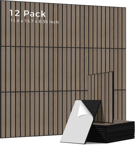 Vista 27 de Paquete de 4 paneles acústicos absorbentes de sonido, 47.2"x23.6" (47.2 x 23.6 pulgadas) paneles de amortiguación de sonido, paneles decorativos