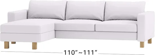 Vista 2 de Solo funda de sofá Karlstad de algodón denso de tres asientos y funda de diván de repuesto solo se adapta al sofá de esquina seccional IKEA