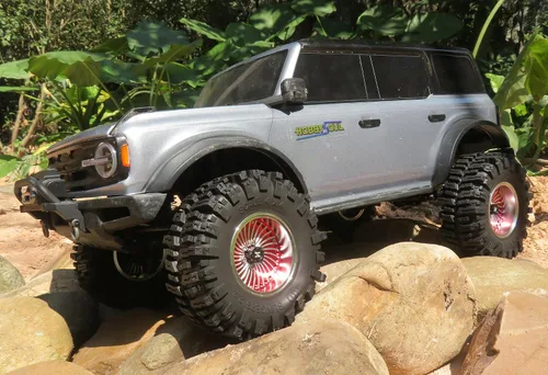 Vista 5 de HOBBYSOUL RC 2.2 Neumáticos de oruga 4.882 in de alto suave pegajoso lodo honderos neumáticos para 1/10 TRX4 Axial SCX10 III Wraith Yeti redcat