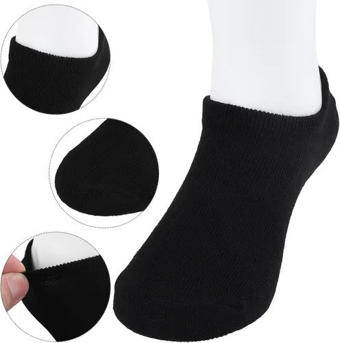 Vista 3 de Cooraby 15 pares de calcetines invisibles para niños, calcetines antideslizantes de corte bajo para niñas y niños, calcetines deportivos al tobillo