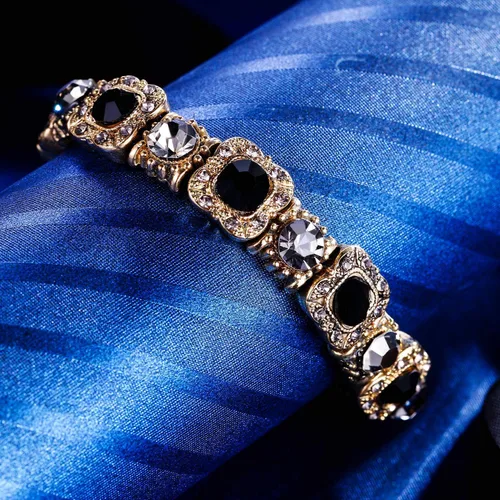 Vista 5 de EleQueen Pulseras de tenis de cristal austríaco inspiradas en la vendimia para boda