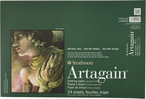 Vista 5 de Bloc de 24 hojas surtidas de Strathmore STR-445-9 Artagain, 9 pulgadas x 12 pulgadas.