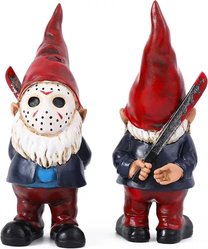 Vista 10 de SPINNDO Decoración de terror, regalos de dedo medio, decoración de jardín, gnomos, estatuas de jardín