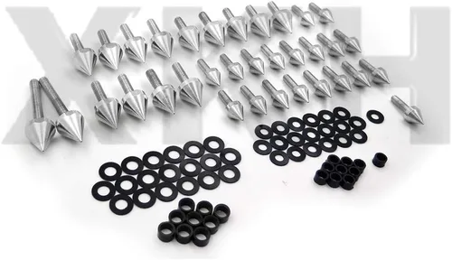 Vista 6 de XKH - Kit de pernos de carenado de aluminio compatible con Suzuki Hayabusa GSXR 1300 Silver 1999-2007 [B07M65HTLY]