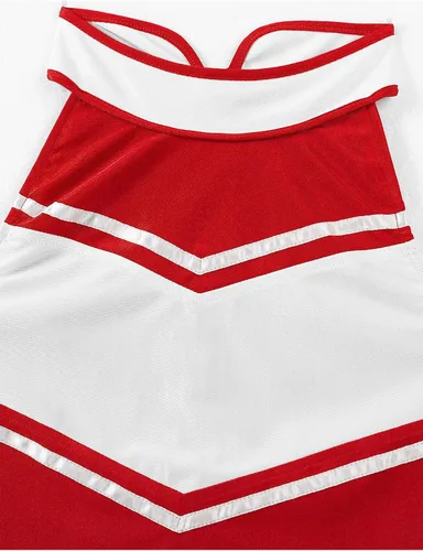 Vista 5 de YiZYiF Conjunto de disfraz de animadora para mujer, minifalda plisada, sexy, para colegiala
