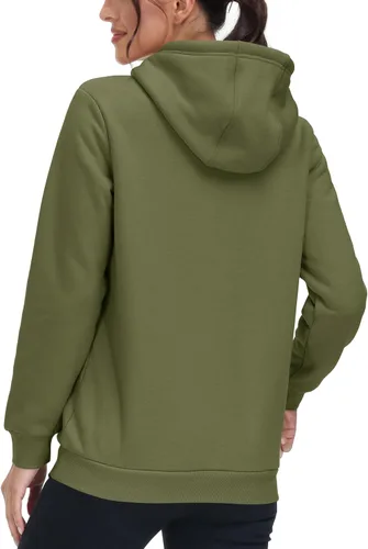 Vista 78 de MAGCOMSEN Sudaderas con capucha para mujer, con forro de sherpa, de vellón, para invierno, cálido, pesado, de algodón, con bolsillo