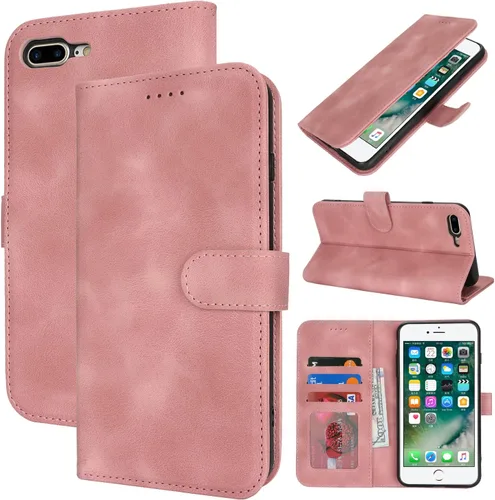 Vista 149 de Funda tipo cartera para iPhone 8 Plus iPhone 7 Plus con tarjetero para iPhone 8 Plus, funda tipo cartera para mujeres y hombres, de piel sintética