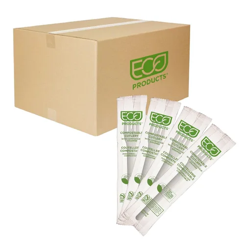 Vista 8 de Eco-Products - Cucharas de plástico compostables CPLA de 6 pulgadas, caja de 1000, cuchara negra desechable, cubiertos de plantas
