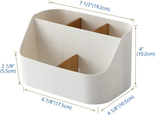 Vista 6 de Organizador de escritorio, soporte de control remoto, caja de maquillaje para el hogar y la oficina
