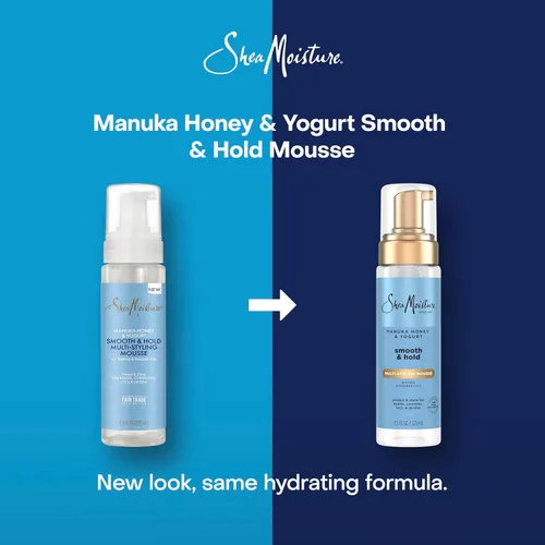 Vista 3 de SheaMoisture Manuka Honey & Yogurt Smooth & Hold Mousse para el cabello multipeinado para nutrición, 7.5 oz