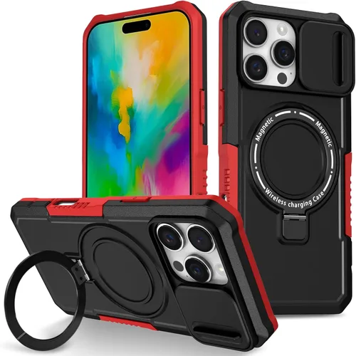Vista 53 de Funda magnética para iPhone 11, soporte de anillo con ventana corrediza, funda protectora mate a prueba de golpes para iPhone 11 6.1, fundas