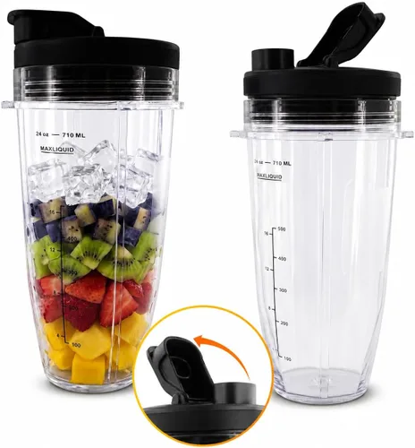 Vista 11 de Vasos de repuesto de 18 onzas para licuadora Ninja, paquete de 2, diseño Vasos de licuadora compatibles con los modelos BL480/450/480D, Auto IQ 18