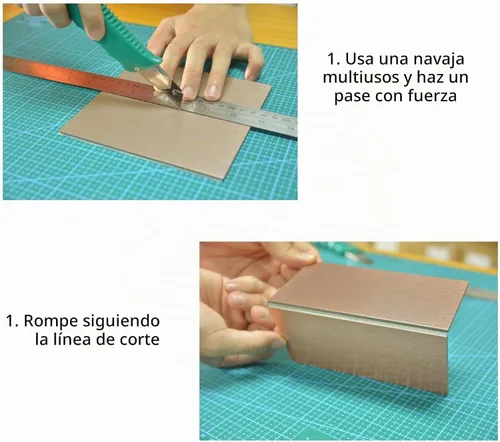 Vista 4 de Paneles de salpicaduras de aluminio para despegar y pegar - 3"x6" Cobre cepillado para decoración de pared de cocina, 80 piezas