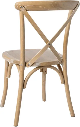 Vista 8 de Flash Furniture Silla de madera con respaldo en X, natural Acabado teñido a mano, construcción duradera, uso comercial