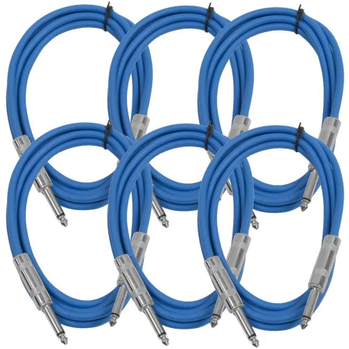 Vista 8 de Seismic Audio Cables de guitarra para altavoces, cables de guitarra TS de ¼ pulgadas, 3 pies, multicolor, paquete de 6 Color múltiple