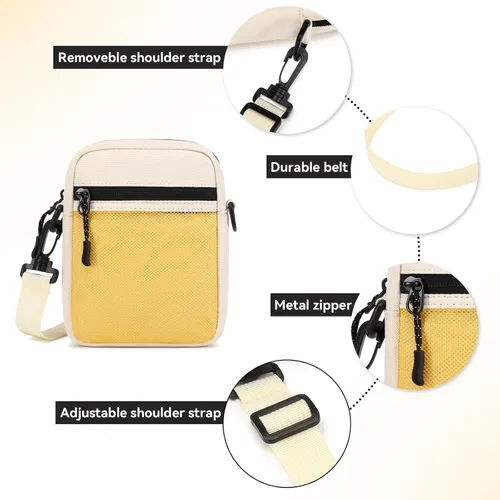 Vista 3 de El-fmly Pequeñas bolsas cruzadas para hombres y mujeres, mini bolsa de mensajero para uso diario