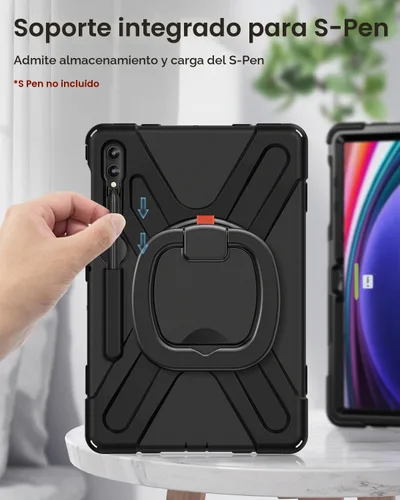 Vista 7 de BRAECN - Funda para Samsung Galaxy Tab S10+ Plus/S9 FE+/S9+/S8+/S7 FE/S7+ 12.4" Screen Protector, Heavy Duty, Ruggged Silicone Cover, S Pen