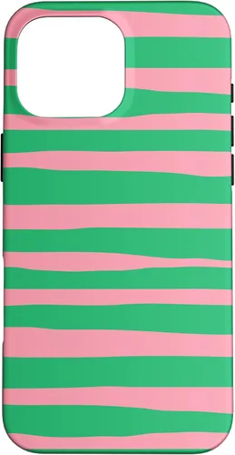 Vista 19 de Pink and Green Stripes aka Streaks Case for iPhone 16