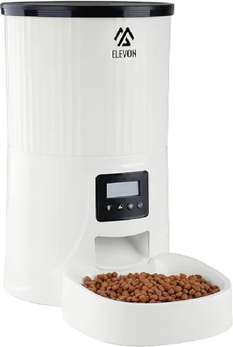 Vista 7 de Elevon Comedero automático para gatos de 4 litros, dispensador programable de alimentos para perros y mascotas con grabadora de voz de 10 segundos
