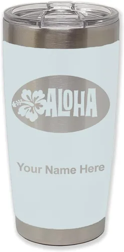Vista 18 de LaserGram Taza aislada al vacío de 20 onzas, Aloha, grabado personalizado incluido (negro) Engraved Gift, Vacuum Insulated Stainless Steel, Laser