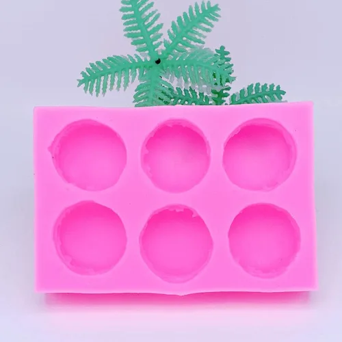 Vista 6 de Molde de silicona para macarrón de 6 agujeros, suministros de molde para hornear chocolate (color aleatorio)