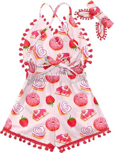 Vista 38 de UNICOMIDEA 6M-3T Traje sin espalda para bebé niña traje mameluco con diadema