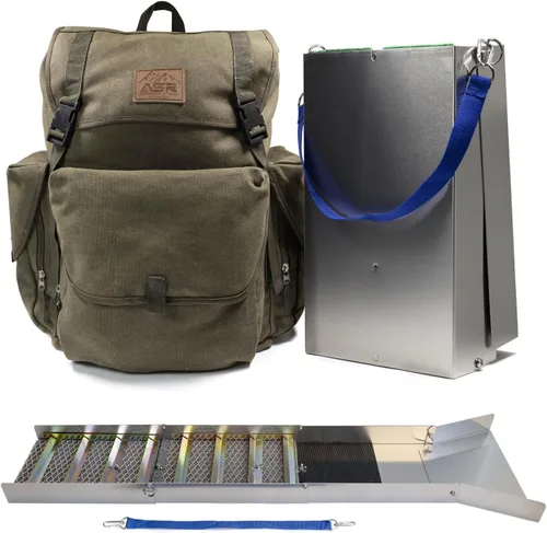 Vista 10 de ASR Outdoor Kit de Caja de Esclusa de Oro Plegable de Aluminio de 50" para Prospección de Oro con Mochila, Caqui