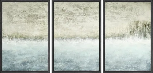 Vista 284 de wall26 Lienzo enmarcado para pared, juego de arte de acuarela pastel, paisaje rural, ilustraciones con formas abstractas, arte moderno, decorativo