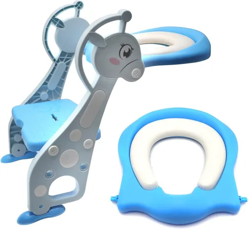 Vista 18 de Escalera de asiento de entrenamiento para niños pequeños, silla de inodoro con escalón más ancho, entrenador de baño para niños pequeños