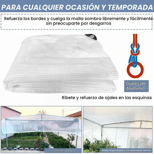 Vista 4 de STARPYNG - Lona transparente/blanca de 10 mil de 10 x 12 pies - Lona de malla transparente resistente - Lona impermeable, resistente a los rayos UV