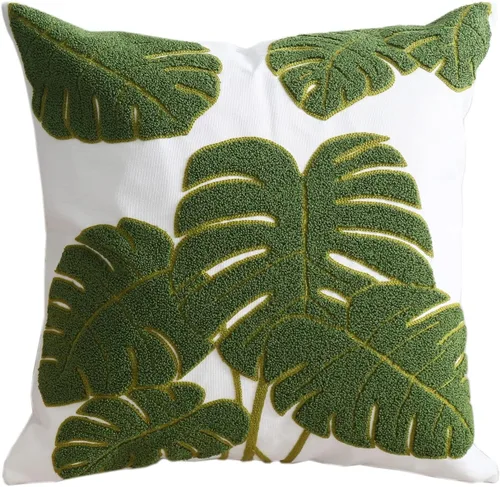 Vista 33 de Fundas de almohada bordadas, 4 girasoles de 18 x 18 pulgadas, diseño floral, 100% algodón, decoración del hogar, flores amarillas, 17.7 x 17.7 in, 1