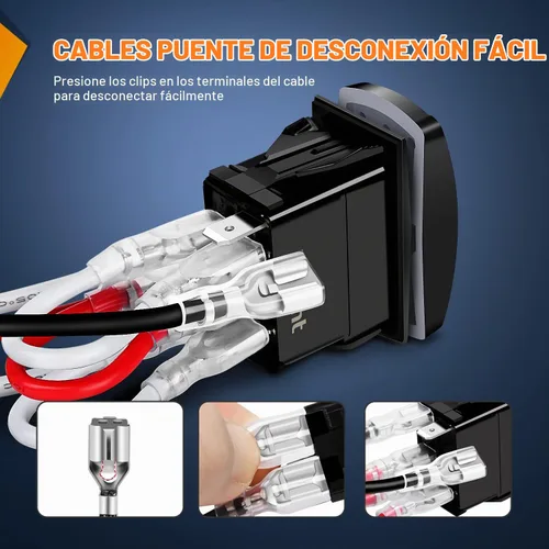 Vista 7 de Nilight Interruptor basculante de luces de alto y bajo alcance, interruptor de palanca de encendido/apagado/encendido DPDT de 7 pines, cables