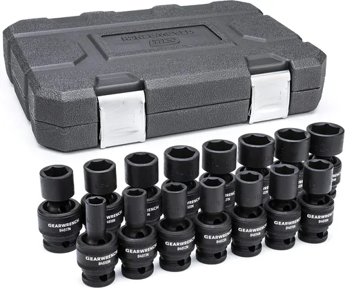 Vista 15 de GEARWRENCH 84938N - Juego de conectores de impacto universal estándar de 1/2 pulgada, 6 puntos, 13 piezas, SAE