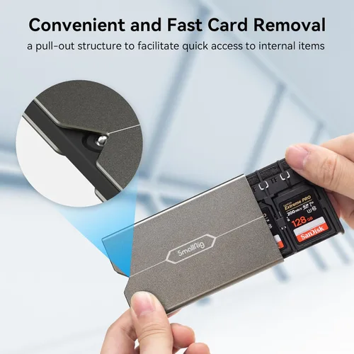 Vista 3 de SMALLRIG Funda para Tarjetas de Memoria Soporte Anti-Choque Anti-Caída y Arañazos Adecuada para Tarjetas SD/Micro SD/SIM para Entusiastas