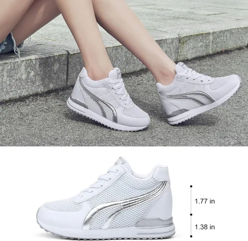 Vista 4 de AONEGOLD Zapatos deportivos de moda para mujer, regalos para el día de la madre, zapatos deportivos de plataforma para mujer, zapatos de plataforma