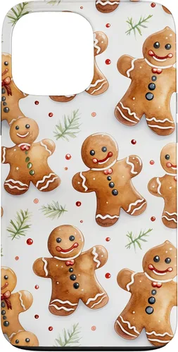 Vista 24 de Christmas Gingerbread Man Pattern for Girls Cute Xmas Baking Case for iPhone 17